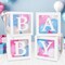 Baby Boxes with 41 Letters and 36 Balloons, 4pcs Clear Balloon Boxes for Baby Shower Gender Reveal Girl Boy Blocks Birthday Party Decorations